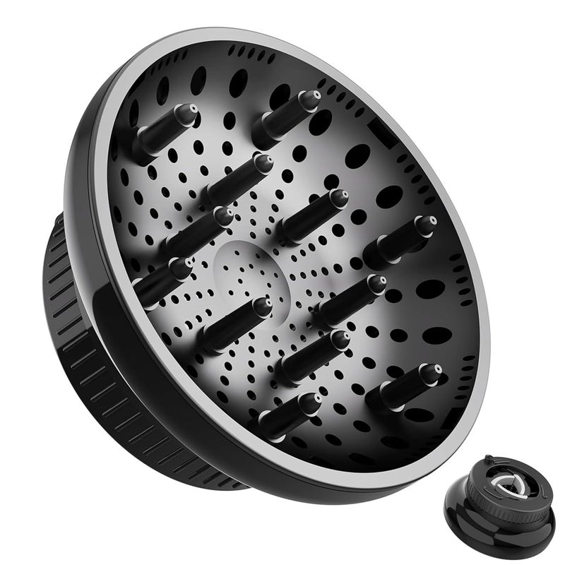 BLOLYO Hair Diffuser Attachment Universal Diffuser Hair Dryer for Curly Hair, Hair Dryer Diffuser for Blow Dry and Volumizing, Hair Diffuser for Curly Hair and Natural Wavy Hair (Black) - Image 1